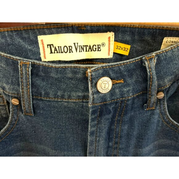 Tailor Vintage Mens Canaan Slim Stretch Jeans 32x32 Smart Denim Medium Wash NWT - Picture 3 of 5